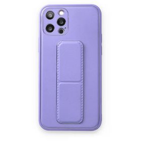 Newface iPhone 12 Pro Coco Deri Standlı Kapak - Koyu Lila Kılıf