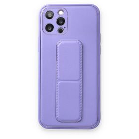 Newface iPhone 12 Pro Coco Deri Standlı Kapak - Koyu Lila Kılıf