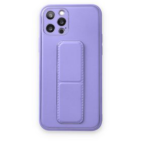 Newface iPhone 12 Pro Coco Deri Standlı Kapak - Koyu Lila Kılıf