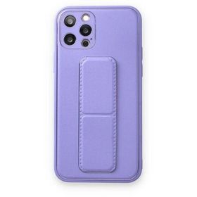 Newface iPhone 12 Pro Coco Deri Standlı Kapak - Koyu Lila Kılıf