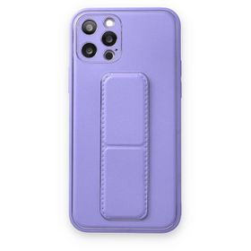 Newface iPhone 12 Pro Coco Deri Standlı Kapak - Koyu Lila Kılıf