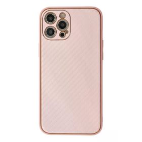 Newface iPhone 12 Pro Coco Karbon Silikon Pembe Cep Telefonu Kılıfı