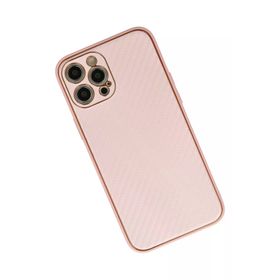 Newface iPhone 12 Pro Coco Karbon Silikon Pembe Cep Telefonu Kılıfı
