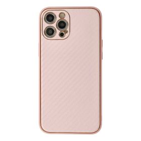 Newface iPhone 12 Pro Coco Karbon Silikon Pembe Cep Telefonu Kılıfı