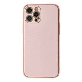 Newface iPhone 12 Pro Coco Karbon Silikon Pembe Cep Telefonu Kılıfı