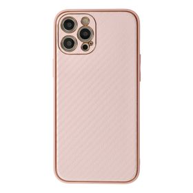 Newface iPhone 12 Pro Coco Karbon Silikon Pembe Cep Telefonu Kılıfı