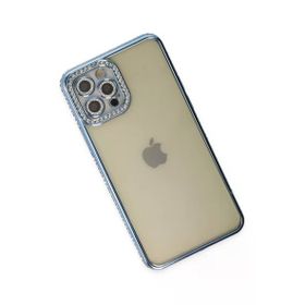 Newface iPhone 12 Pro Joke Taşlı Silikon - Mavi Kılıf