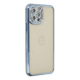 Newface iPhone 12 Pro Joke Taşlı Silikon - Mavi Kılıf