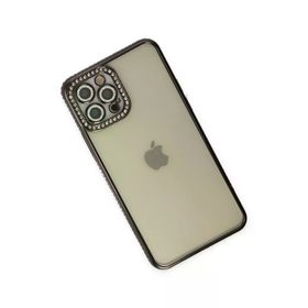 Newface iPhone 12 Pro Joke Taşlı Silikon - Siyah Kılıf