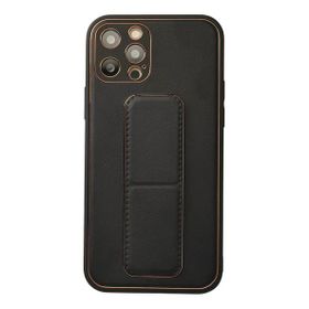 Newface iPhone 12 Pro Kılıf Coco Deri Standlı Kapak Siyah Cep Telefonu Kılıfı