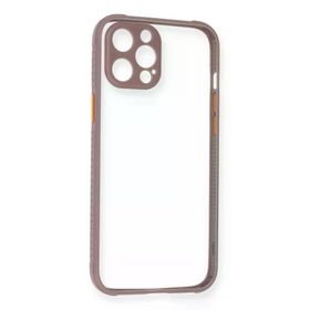 Newface iPhone 12 Pro Kılıf Miami Şeffaf Silikon Açık Mor Cep Telefonu Kılıfı