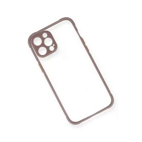 Newface iPhone 12 Pro Kılıf Miami Şeffaf Silikon Açık Mor Cep Telefonu Kılıfı