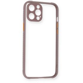 Newface iPhone 12 Pro Kılıf Miami Şeffaf Silikon Açık Mor Cep Telefonu Kılıfı
