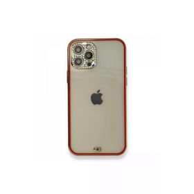 Newface iPhone 12 Pro Liva Taşlı Silikon Kırmızı Cep Telefonu Kılıfı