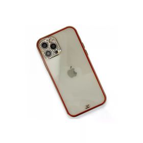 Newface iPhone 12 Pro Liva Taşlı Silikon Kırmızı Cep Telefonu Kılıfı