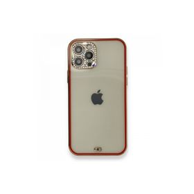 Newface iPhone 12 Pro Liva Taşlı Silikon Kırmızı Cep Telefonu Kılıfı