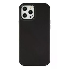 Newface iPhone 12 Pro Max Asya Deri Silikon - Siyah Kılıf