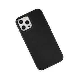 Newface iPhone 12 Pro Max Asya Deri Silikon - Siyah Kılıf
