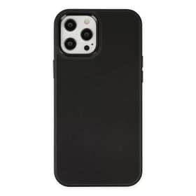 Newface iPhone 12 Pro Max Asya Deri Silikon - Siyah Kılıf