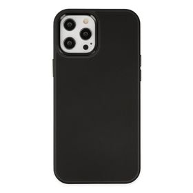 Newface iPhone 12 Pro Max Asya Deri Silikon - Siyah Kılıf