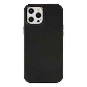 Newface iPhone 12 Pro Max Asya Deri Silikon - Siyah Kılıf
