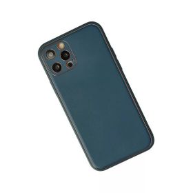 Newface iPhone 12 Pro Max Coco Deri Silikon Kapak - Mavi Kılıf