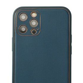 Newface iPhone 12 Pro Max Coco Deri Silikon Kapak - Mavi Kılıf