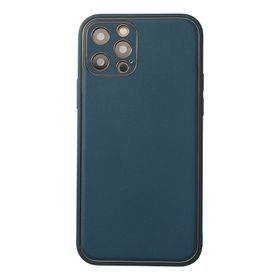 Newface iPhone 12 Pro Max Coco Deri Silikon Kapak - Mavi Kılıf