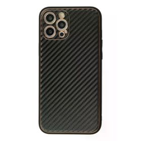 Newface iPhone 12 Pro Max Coco Karbon Silikon Siyah Cep Telefonu Kılıfı