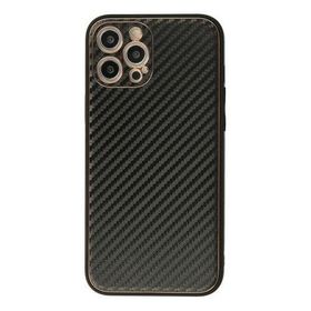 Newface iPhone 12 Pro Max Coco Karbon Silikon Siyah Cep Telefonu Kılıfı