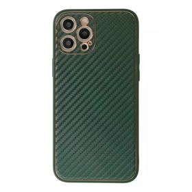 Newface iPhone 12 Pro Max Coco Karbon Silikon Yeşil Cep Telefonu Kılıfı