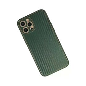 Newface iPhone 12 Pro Max Coco Karbon Silikon Yeşil Cep Telefonu Kılıfı