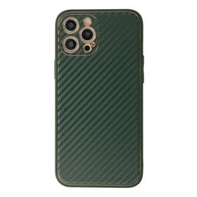 Newface iPhone 12 Pro Max Coco Karbon Silikon Yeşil Cep Telefonu Kılıfı