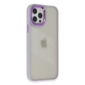 Newface iPhone 12 Pro Max Dora Kapak Lila Cep Telefonu Kılıfı