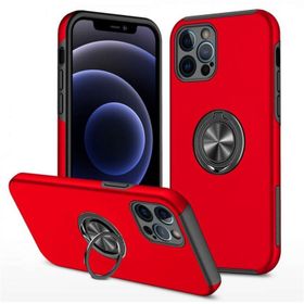 Newface iPhone 12 Pro Max Elit Yüzüklü Kapak Kırmızı Kılıf
