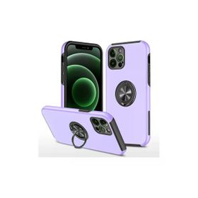 Newface iPhone 12 Pro Max Elit Yüzüklü Kapak - Mor Kılıf