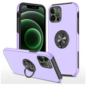 Newface iPhone 12 Pro Max Elit Yüzüklü Kapak - Mor Kılıf