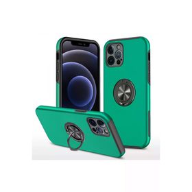 Newface iPhone 12 Pro Max Elit Yüzüklü Kapak Yeşil Kılıf