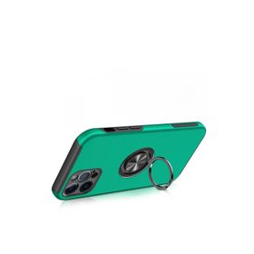 Newface iPhone 12 Pro Max Elit Yüzüklü Kapak Yeşil Kılıf