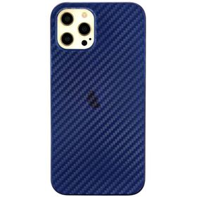 Newface iPhone 12 Pro Max Karbon PP Silikon Mavi Cep Telefonu Kılıfı