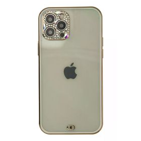Newface iPhone 12 Pro Max Liva Taşlı Silikon Beyaz Cep Telefonu Kılıfı
