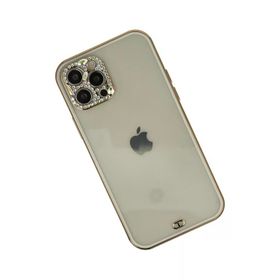 Newface iPhone 12 Pro Max Liva Taşlı Silikon Beyaz Cep Telefonu Kılıfı