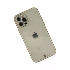 Newface iPhone 12 Pro Max Liva Taşlı Silikon Beyaz Cep Telefonu Kılıfı