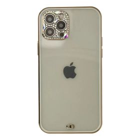 Newface iPhone 12 Pro Max Liva Taşlı Silikon Beyaz Cep Telefonu Kılıfı