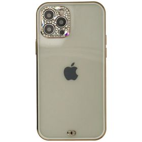 Newface iPhone 12 Pro Max Liva Taşlı Silikon Beyaz Cep Telefonu Kılıfı