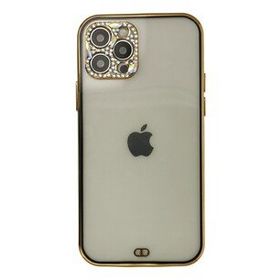 Newface iPhone 12 Pro Max Liva Taşlı Silikon Siyah Cep Telefonu Kılıfı