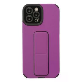 Newface iPhone 12 Pro Max Mega Standlı Silikon - Mor Kılıf