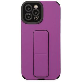 Newface iPhone 12 Pro Max Mega Standlı Silikon - Mor Kılıf