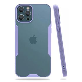 Newface iPhone 12 Pro Max Platin Silikon Lila Cep Telefonu Kılıfı