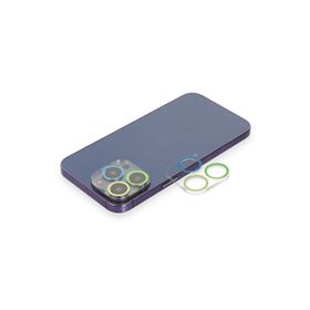 Newface iPhone 12 Pro Max Renkli Yeşil-Sarı Kamera Lens Koruma Cam